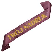 Szarfa ciemne różowe złoto  z Twoim nadrukiem w kolorze złotym