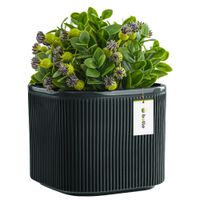 Doniczka osłonka ceramiczna Grafitowa 14,5 cm H13,5 cm Mat Nowoczesna