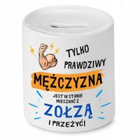 Skarbonka Śmieszna Zabawna Prawdziwy Mężczyzna Z Nadrukiem Ze Zdjęciem