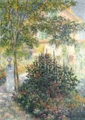 Plakat 50x70cm Camille Monet in the Garden, Monet Vintage