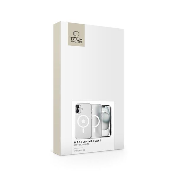 tech-protect magslim magsafe iphone 16 matte/white zdjęcie 5