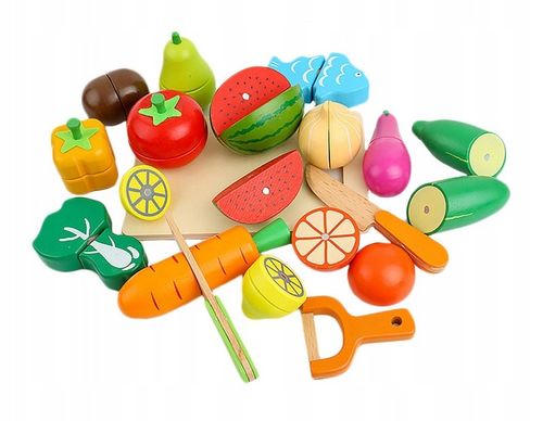 KLOCKI MAGNETYCZNE DREWNIANE OWOCE WARZYWA KLOCKI DUŻY ZESTAW MONTESSORI na Arena.pl