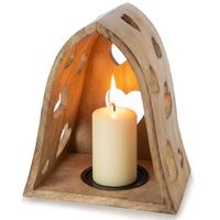 Świecznik Serca Świąteczny Drewniany na Stół Święta Boże Narodzenie