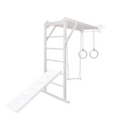 Drabinka gimnastyczna biała MINI PLUS zjeżdżalnia kółka siedzisko 150 cm