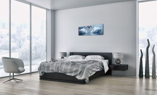 Obraz Na Płótnie - Łabędzie Serce  - 90X30 Cm - Ca90X30-3541 na Arena.pl