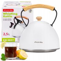 Czajnik tradycyjny stalowy Kamille 2,5 l biały
