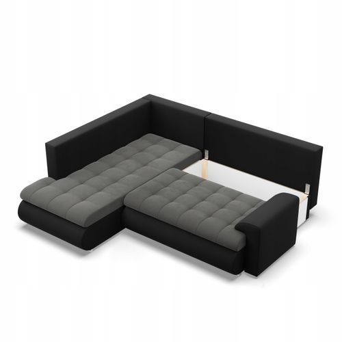 NAROŻNIK FORESTA XL POPIEL CZARNY KANAPA Rozkładana Rogówka Wygodna na Arena.pl