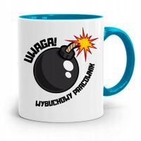 Pracownika Kubek Błękitny Wybuchowy Pracownik Z Nadrukiem Ze Zdjęciem