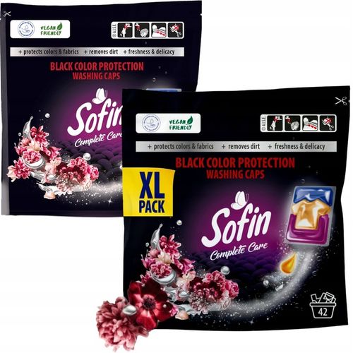 Sofin Kapsułki do Prania Ciemnego Czarnego Black Ochrona Kolorów XL 42szt na Arena.pl
