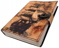 Notes Skórzany Marynistyczny Żaglowiec Retro - Prezent dla Żeglarza - AH11