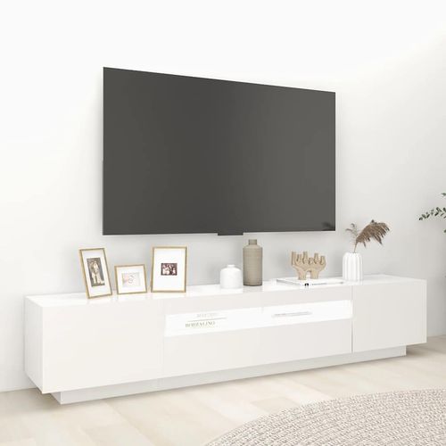 Szafka pod TV z oświetleniem LED, biała, 200x35x40 cm na Arena.pl
