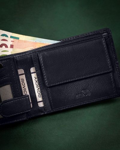 ROVICKY portfel skórzany męski poziomy zapinany RFID na prezent na Arena.pl