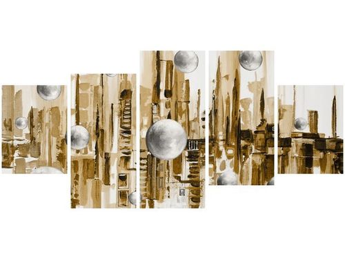 70CM 150CM OBRAZ 5 ELEM MIASTO ZE SNU SEPII ŚCIENNY na Arena.pl