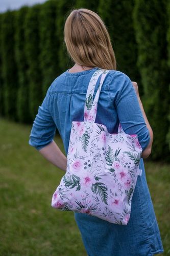 Torba na zakupy bawełniana shopperka torba shopper torba zakupowa kwiaty na Arena.pl