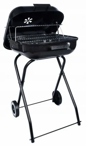 GRILL Węglowy na brykiet Ogrodowy PRZENOŚNY turystyczny WÓZEK POKRYWA na Arena.pl