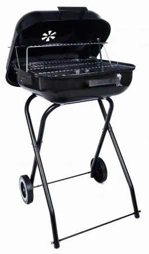 GRILL Węglowy na brykiet Ogrodowy PRZENOŚNY turystyczny WÓZEK POKRYWA zdjęcie 9