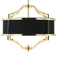 LAMPA wisząca Stesso Gold Nero S Orlicki Design okrągła OPRAWA abażurowa w stylu klasycznym czarna złota