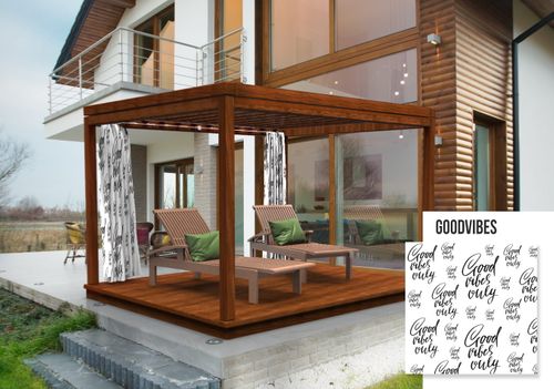 ZASŁONA FIRANKOWA Z GRAFIKĄ OSŁONA ALTANY OCHRONA PRZED WIATREM FIRANA DO PERGOLI NA WYMIAR na Arena.pl