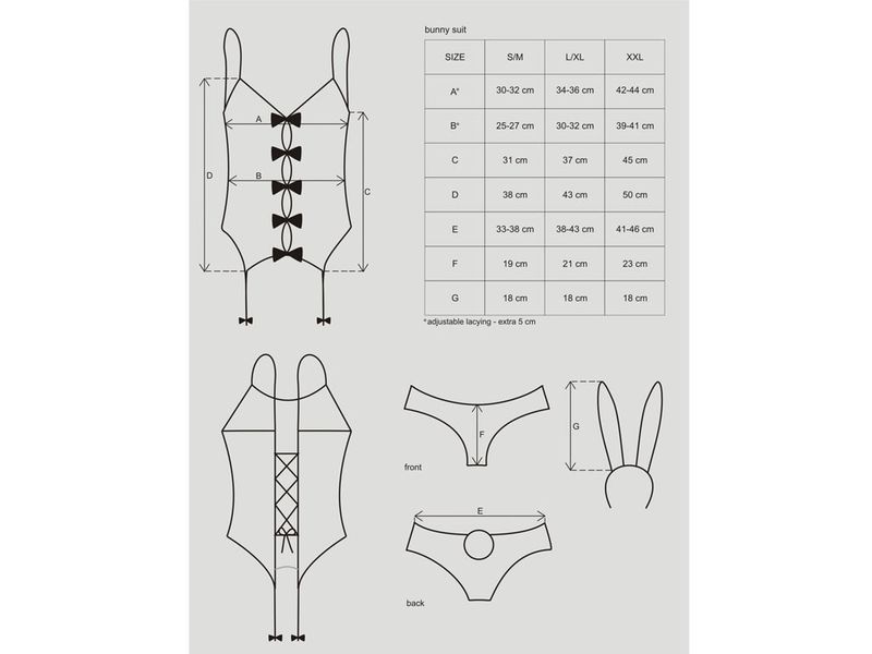 Strój seksownego różowego króliczka Obsessive S/M zdjęcie 6