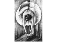 40X60CM BALETNICA CZERNI BIELI OBRAZ