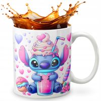 KUBEK 330ml GRAFIKA PREZENT ŚWIĘTA WZÓR - BAJKA STICZ LILO STIT.CH - IMIĘ