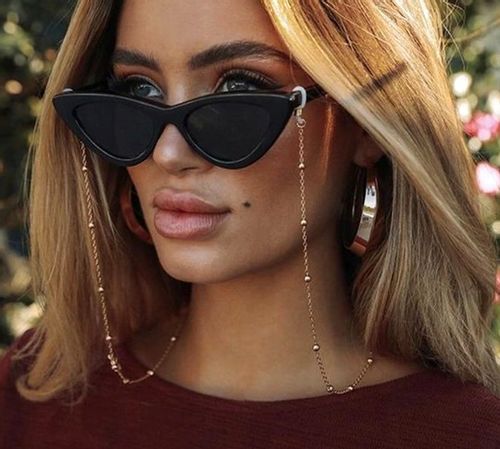 Okulary pilotki KOCIE OKO czarne PROSTOKĄTNE retro Damskie Przeciwsłoneczne na Arena.pl