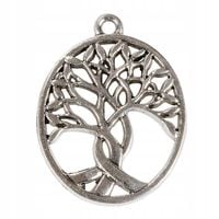 Zawieszka DRZEWO 24x32mm platyna 1szt.