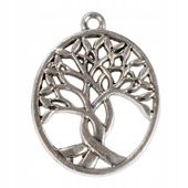 Zawieszka DRZEWO 24x32mm platyna 1szt.