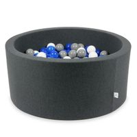 Suchy basen grafitowy 90x40 z piłeczkami 300 sztuk (niebieskie, białe, szare)