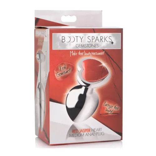 xr brands red heart plug średni - aluminiowy, z kryształem jaspisu na Arena.pl