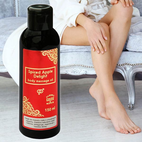 Olejek do erotycznego masażu. Kojący zmysły aromat jabłek i cynamonu. zdjęcie 3