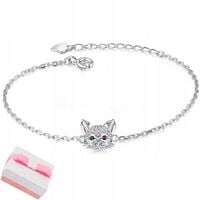 Srebrna bransoletka kotek dla dziewczynki srebro próba 925