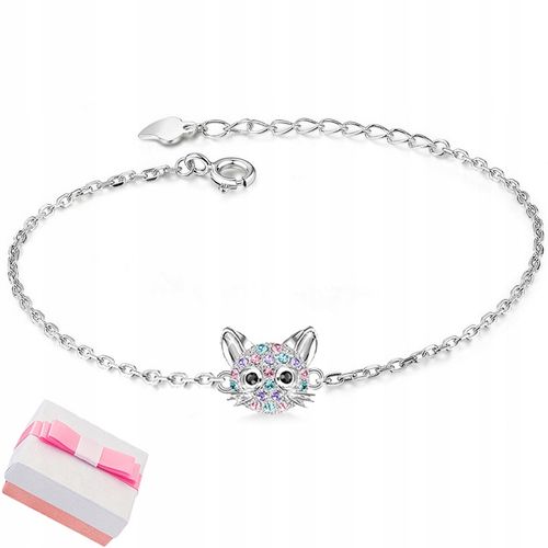 Srebrna bransoletka kotek dla dziewczynki srebro próba 925 na Arena.pl