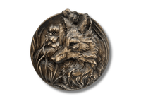 Płaskorzeźba Lis w Zagajniku Drewniana Obraz Rzeźba Prezent Myśliwy 22cm