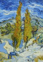 Plakat 70x100cm The Poplars at Saint-Rémy, Van Gogh Vintage