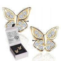 SREBRNE KOLCZYKI DLA DZIECI DZIEWCZYNKI NA KOMUNIĘ MOTYLKI GRAWER SREBRO