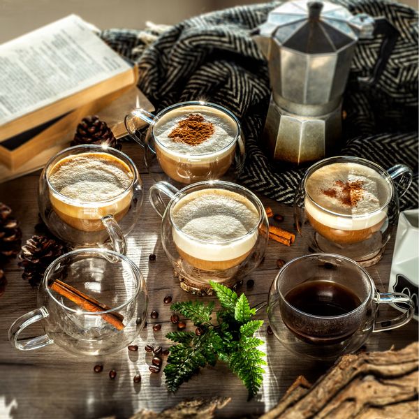 FILIŻANKA Z PODWÓJNĄ ŚCIANKĄ SZKLANKA 280ML 2SZT zdjęcie 3