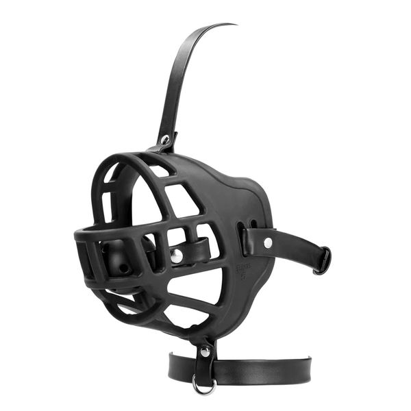 Muzzle With Removable Ball Gag - Black zdjęcie 5