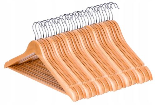 WIESZAK DREWNIANY ZESTAW 30x WIESZAKI DREWNIANE NA UBRANIA DO na Arena.pl