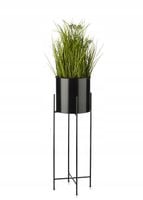 NOWOCZESNY CZARNY KWIETNIK STOJAK SALON TARAS 75cm