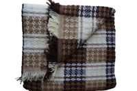 Narzuta dekoracyjna tkana 170x205 brązowa krata