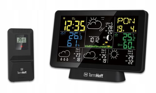 Stacja Pogody WiFi TUYA TermHoff TH-WS7 Barometr Alarm Zegar J. Polski na Arena.pl