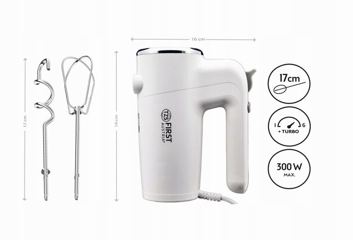 Mikser ręczny kuchenny 6 biegów FIRST AUSTRIA zdjęcie 5