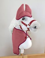 zestaw dla hobby horse a3: derka + nauszniki - jagodowy