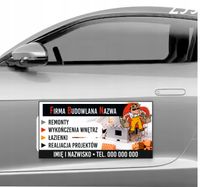 Magnes na samochód reklama magnetyczna 60x30 cm FIRMA BUDOWLANA