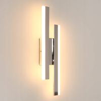 LAMPA ŚCIENNA LED LINIOWA CHROM KINKIET NOWOCZESNY LOFT DO SALONU 16W 3000K