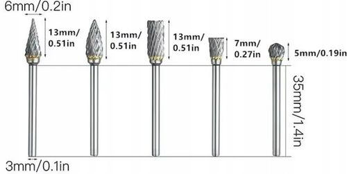 FREZY TRZPIENIOWE DO METALU 10SZT Z WĘGLIK WOLFRAMU Z WĘGLIKA na Arena.pl