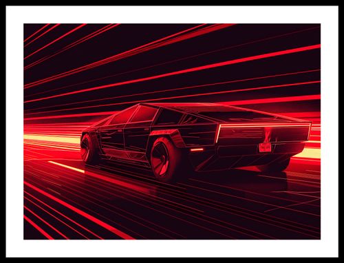 Plakat 55x40cm Prędkość w Czerwonym Neonie na Arena.pl