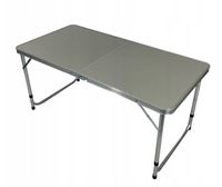 Stół kempingowy składany 120x60 regulowany walizka szary