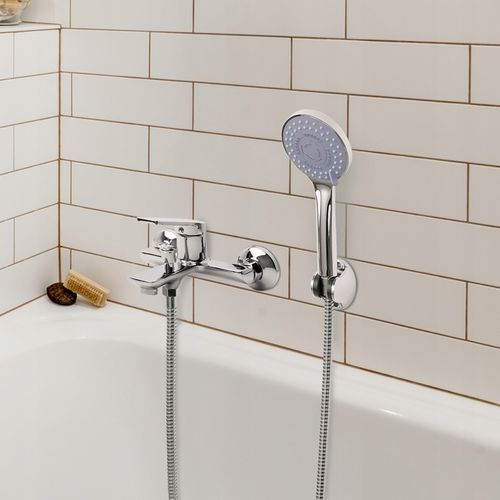 Bateria wannowa z prysznicem i wężem ścienna kran do wanny prysznic na Arena.pl